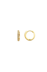 14K Solid Gold Customizable 11MM Mill Grain Hoop Earrings – Cubic Zirconia or Lab Diamond Options