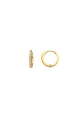 14K Solid Gold Customizable 11MM Mill Grain Hoop Earrings – Cubic Zirconia or Lab Diamond Options