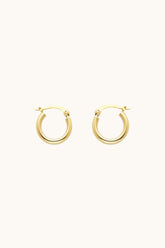 14K Solid Gold 2.8mm Round Tube 20mm Diameter Hoop Earring