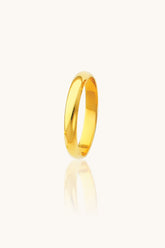 PATSAM 14K Solid Gold 3MM Simple Wedding Band Ring