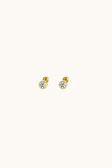 14K Solid Gold 4.3MM Bezel Setting Screw Back Stud Earring