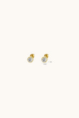 14K Solid Gold 4.3MM Bezel Setting Screw Back Stud Earring