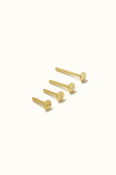 14K Solid Gold Inner Screw Labret 18 Gauge Flatback Parts