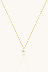 14K Solid Gold 4MM Solitaire Charm Custom Necklace – Personalized Elegance