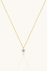 14K Solid Gold 4MM Solitaire Charm Custom Necklace – Personalized Elegance