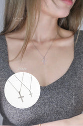 PATSAM 14K Lab Diamond Cross Pendant Necklace – Custom Size, Color & Chain