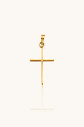 14K Solid Gold Cross Pendant - 0.74g Real Gold Charm (25x12mm)