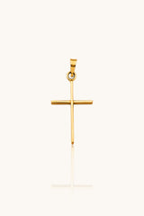 14K Solid Gold Cross Pendant - 0.74g Real Gold Charm (25x12mm)