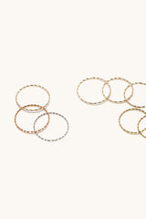 14K Solid Gold Diamond Cut 0.7mm Thin Ring