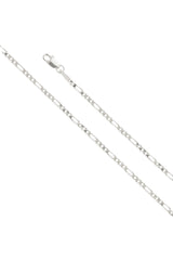 14K Solid Gold 2.3mm Open Figaro 3+1 Chain Necklace (16/18/22/24 Inches)