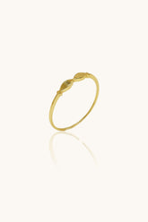 PATSAM 14K Solid Gold Ichthys Two-Fish Stackable Ring – Minimal Faith Band