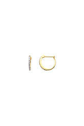 14K Solid Gold Customizable 12MM Straight Post Hoop Earrings – Cubic Zirconia or Lab Diamond Options