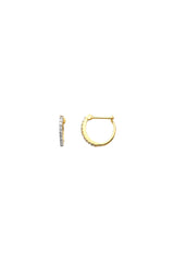 14K Solid Gold Customizable 12MM Straight Post Hoop Earrings – Cubic Zirconia or Lab Diamond Options