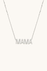 PATSAM 14K Solid Gold MAMA Pendant Necklace – Pavé Lab Diamond