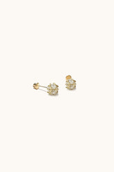 14K Gold April Stone 4MM 6MM Mirror Ball Screw Back Stud Earring