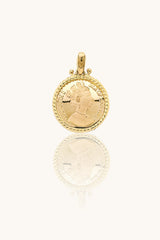 14K Solid Gold Coin Pendant – Vintage-Inspired Elegance