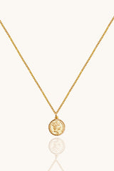 14K Solid Gold Vintage Coin Pendant Necklace – Timeless Elegance