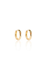 14K Solid Gold 15mm Diamond Cut Hoop Earring (2.5mm Thickness) - Pretty At Sam