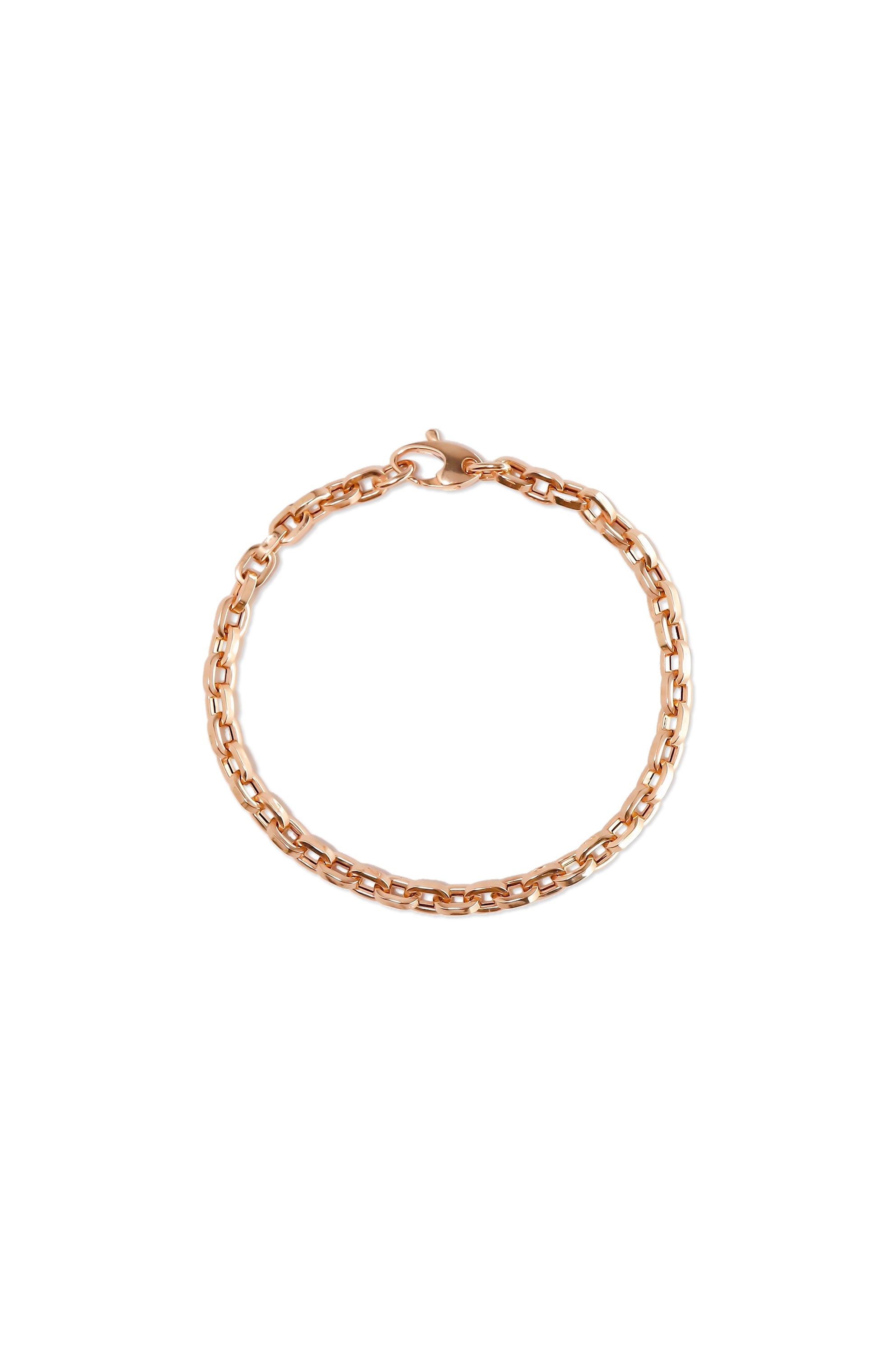 14K Solid Rose Gold Round Bold Chain Bracelet - Pretty At Sam