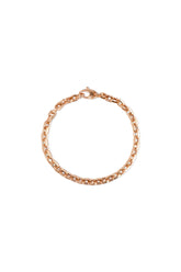 14K Solid Rose Gold Round Bold Chain Bracelet - Pretty At Sam