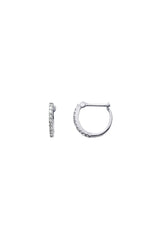 14K Solid Gold Customizable 12MM Straight Post Hoop Earrings – Cubic Zirconia or Lab Diamond Options