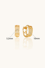 14K Solid Gold Pavé X-Design Huggie Hoop Earrings