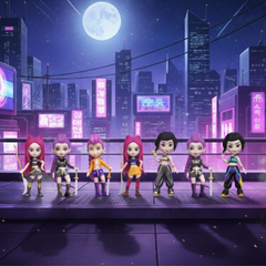 6PCS KPOP Demon Hunters Doll Set – Rumi Mira Zoey Collector Toy Gift New in Box