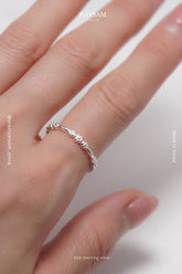 925 Sterling Silver Dainty Floral Beaded Ring – Everyday Minimalist Charm