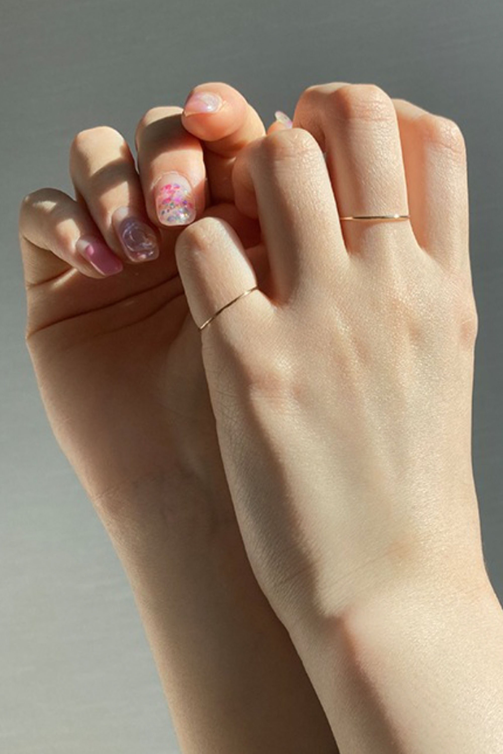 14k Solid Gold Plain 0.7mm Thin Dainty Ring - Pretty At Sam