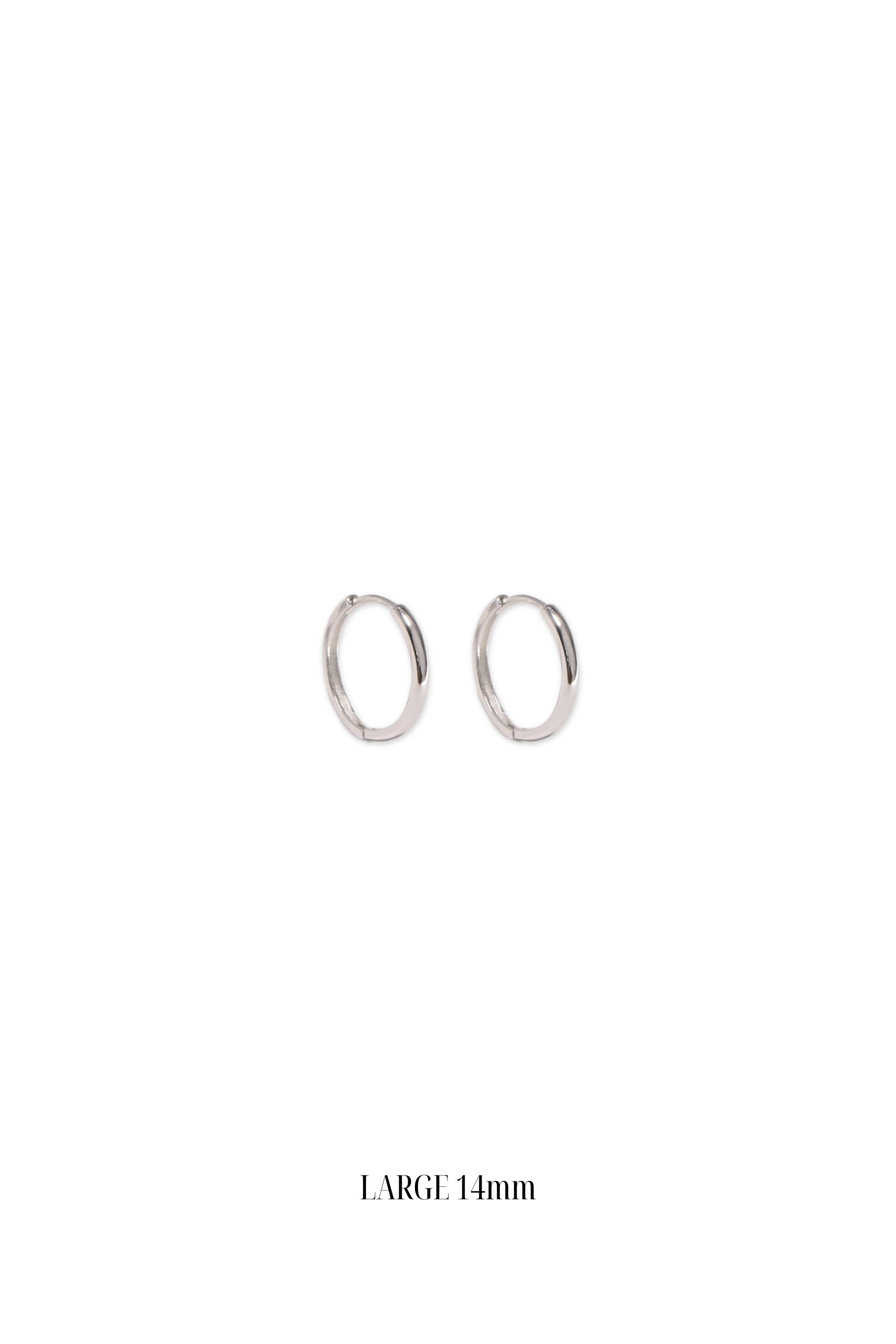14K Solid Gold 14MM Round One Touch Hoop Earring - Pretty At Sam