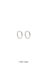 14K Solid Gold 14MM Round One Touch Hoop Earring - Pretty At Sam