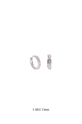 14K Solid Gold 13MM CZ Channel Setting Hoop Earring - Pretty At Sam