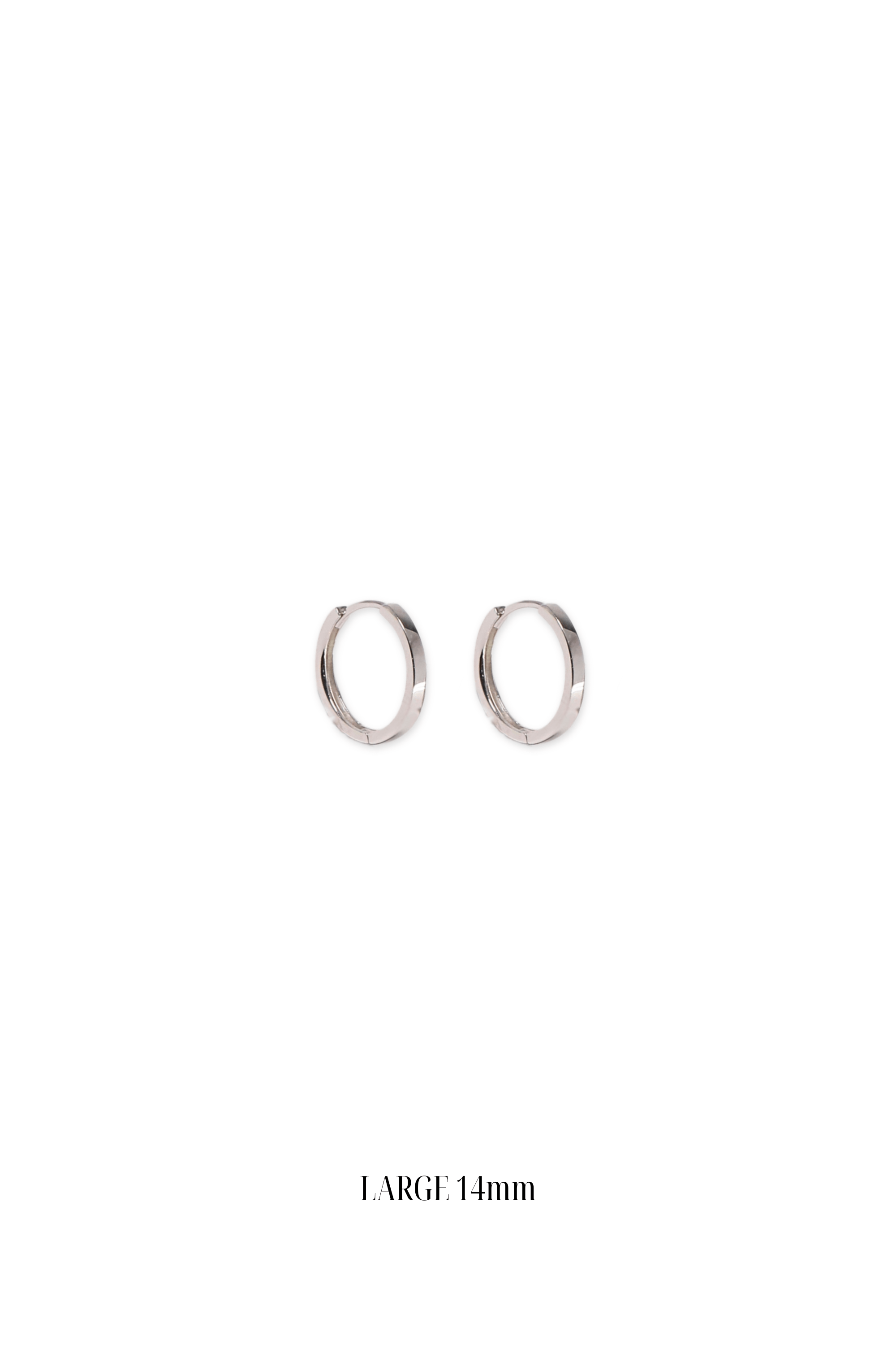 14K Solid Gold 14MM Box Edge Hoop Earring - Pretty At Sam
