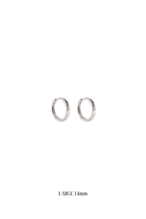 14K Solid Gold 14MM Box Edge Hoop Earring - Pretty At Sam