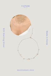 925 Sterling Silver Vermeil Fresh Water Pearl Multi Charm Necklace