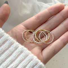 92.5 Sterling Silver 1.5MM Ultra Sparkling Cut Ultra Thin Daily Ring