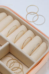 14K Solid Gold Diamond Cut 0.7mm Thin Ring