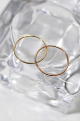 14k Solid Gold Plain 0.7mm Thin Dainty Ring - Pretty At Sam