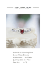 925 Sterling Silver Gold Plated CZ Heart Stone Stackable Ring - Pretty At Sam