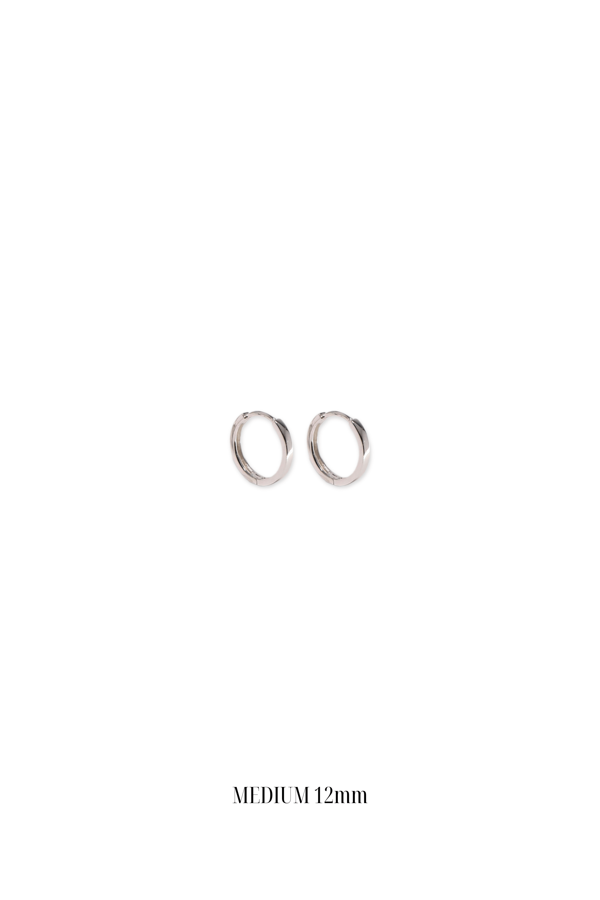 14K Solid Gold 12MM Box Edge Hoop Earring - Pretty At Sam