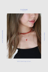 925 Vermeil Red Onyx Beads or Heart Charm Necklace