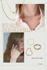 14K Solid Gold Moon Cut 4mm Double Ball Chain Bracelet