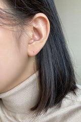 14k Solid Gold Beads Chain Wavy Threader Drop Earring - Pretty At Sam