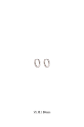 14K Solid Gold 10MM Round One Touch Hoop Earring - Pretty At Sam