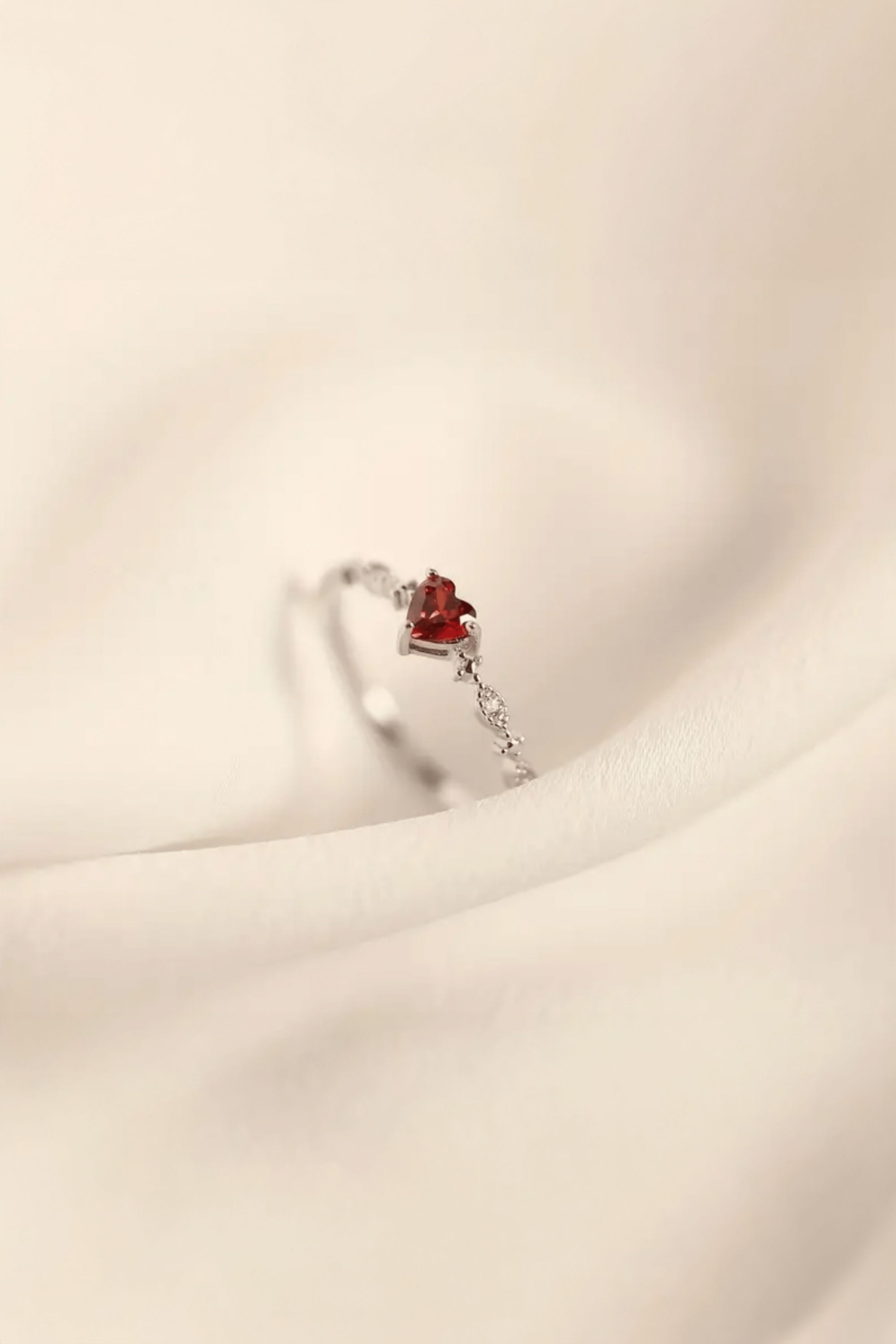 925 Sterling Silver Gold Plated CZ Heart Stone Stackable Ring - Pretty At Sam