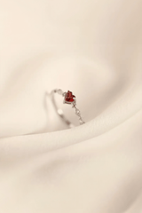 925 Sterling Silver Gold Plated CZ Heart Stone Stackable Ring - Pretty At Sam