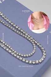 925 Sterling Silver Tennis Necklace – 3MM / 4MM Thickness