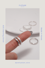 925 Sterling Silver Smooth Finish or Brushed Textured Stackable Ring