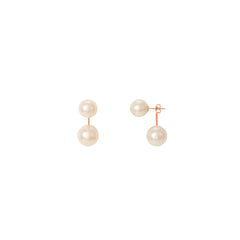 925 Sterling Silver 12MM Faux Pearl Back Drop Dangle Earring