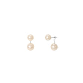 925 Sterling Silver 12MM Faux Pearl Back Drop Dangle Earring